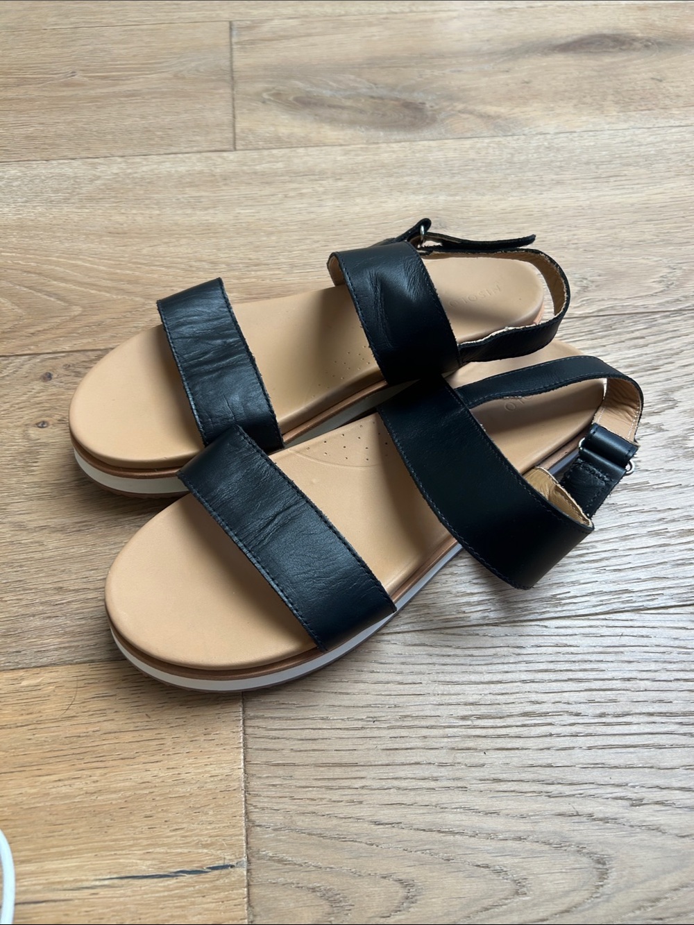Nisolo Black Leather Double-Strap Slingback Sandals